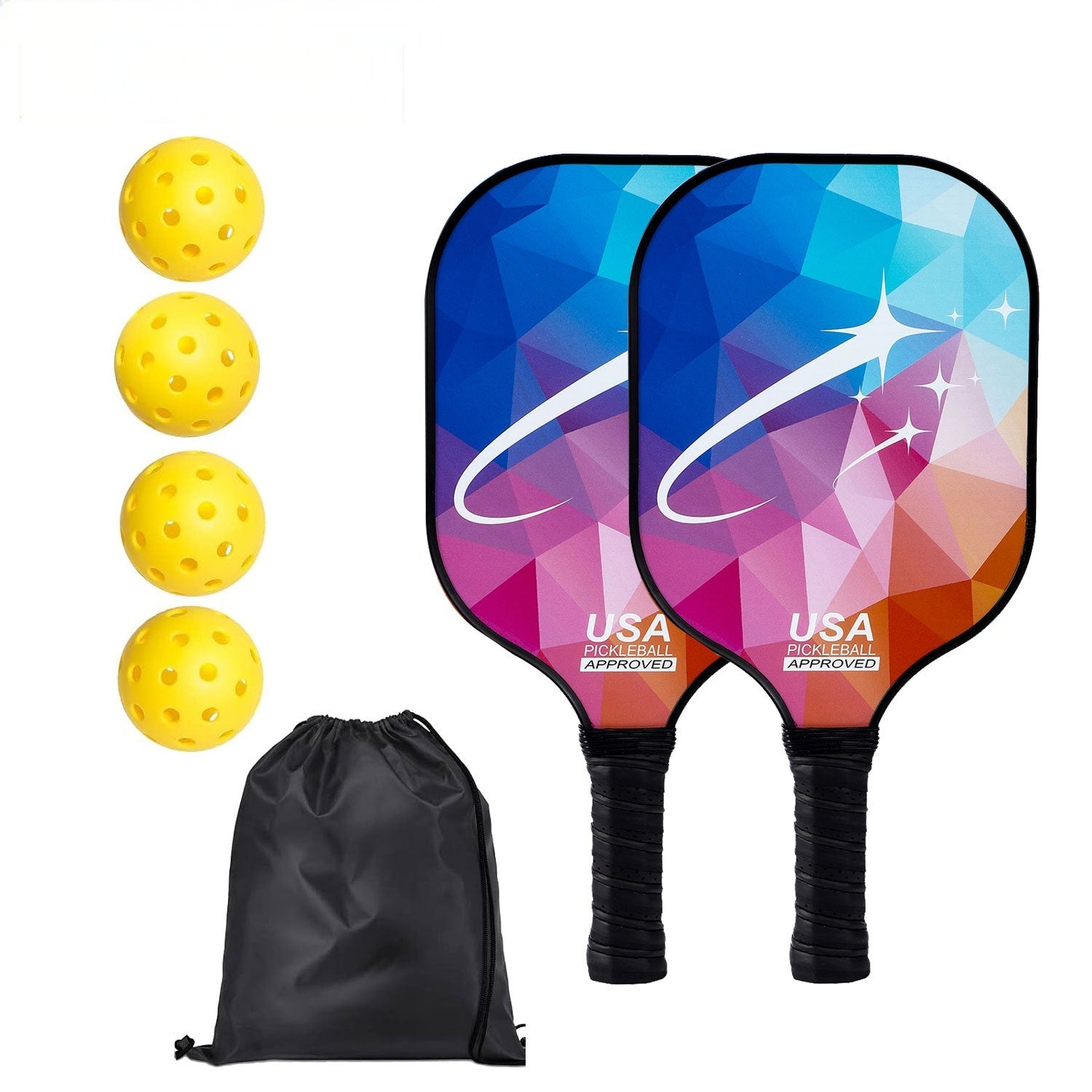 PickAway Vibrant Fiberglass Pickleball Paddle – Lightweight PP Honeycomb Core Racket (213g)