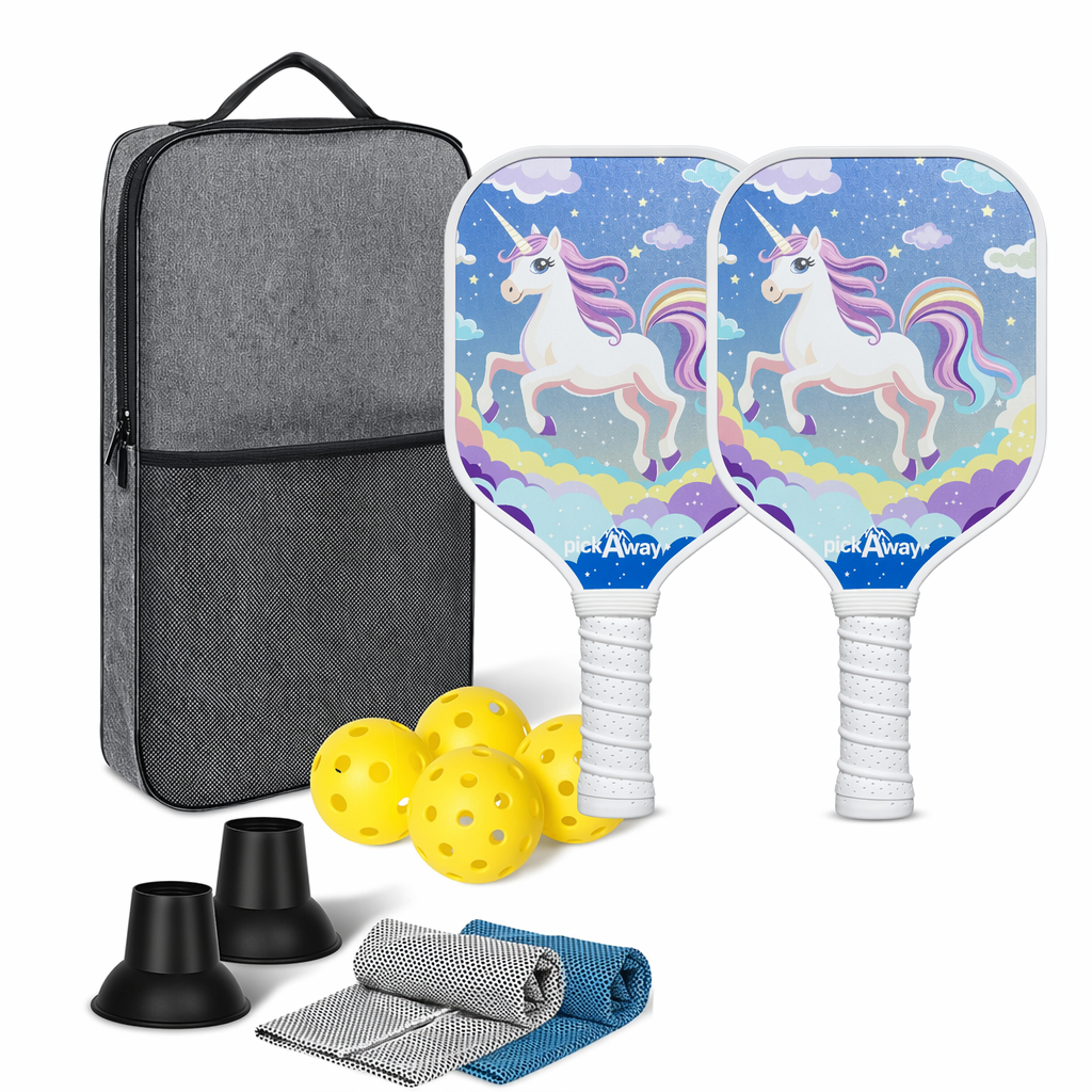 pickAway Kids Mini "My Little Pony" Pickleball Paddle – Lightweight 185g Fiberglass Racket for Children